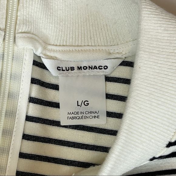Club Monaco Dress Navy Striped Long Sleeved Knit Women's Size Large - Picture 4 of 8